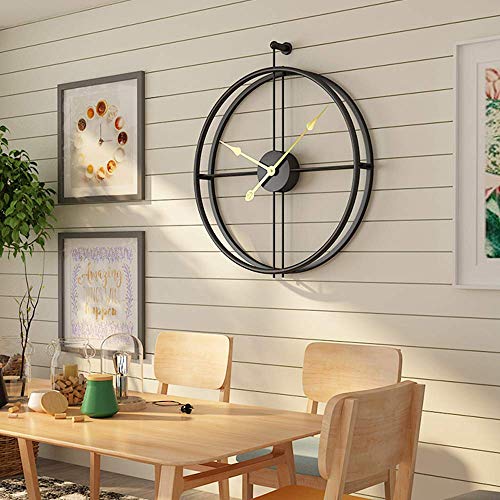 black Ring with golden niddles wall clock by madhuram handicrafts simple big black rings clock with golden arms , specifically good for office or youtubers