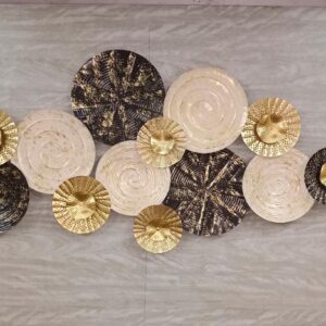 cream brown metal wall mural art about 4ft long by Madhuram Handicrafts