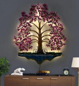 pesto tree wall art, tree wall art, colorful tree with led